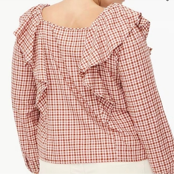 NWT J. Crew Flannel Squareneck Ruffle Top Blouse Sz XXL - Picture 5 of 12